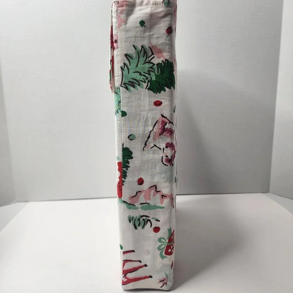 Cath Kidston London FULL Christmas Ditsy Deer Pink Cotton 200 Count Sheet Set